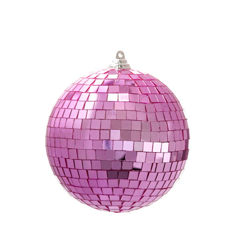 PINK DISCO BALL ORNAMENT MEDIUM