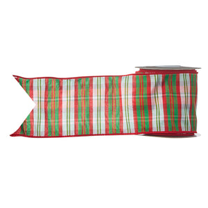 10cm X 10m PLAID WIRED RIBBON