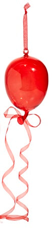 RED GLASS BALLOON HANGING ORNAMENT