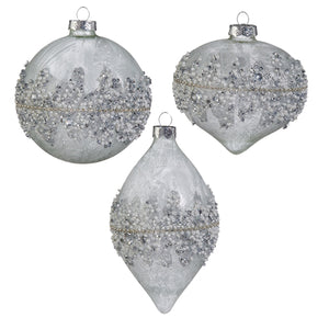 SILVER BEADED ORNAMENT