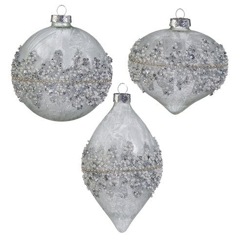 SILVER BEADED ORNAMENT