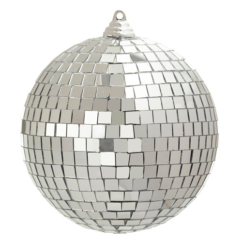 SILVER DISCO BALL ORNAMENT LARGE