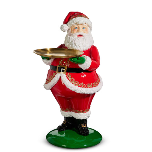 Large Santa Figure Holding Serving Plate