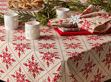 Load image into Gallery viewer, Scandinavian Snowflakes Printed Tablecloth - 1,55 x 2,2 m