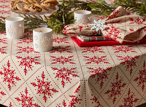 Scandinavian Snowflakes Printed Tablecloth - 1,55 x 2,2 m