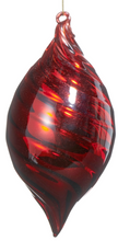 Load image into Gallery viewer, Red Swirl Blown Glass Hanging Ornament - Finial
