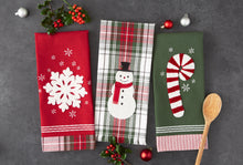 Load image into Gallery viewer, Snowflake Embellished Dishtowel