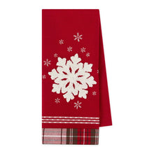 Load image into Gallery viewer, Snowflake Embellished Dishtowel