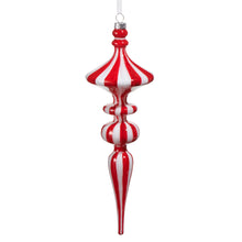 Load image into Gallery viewer, Striped Finial Glass Christmas Ornament