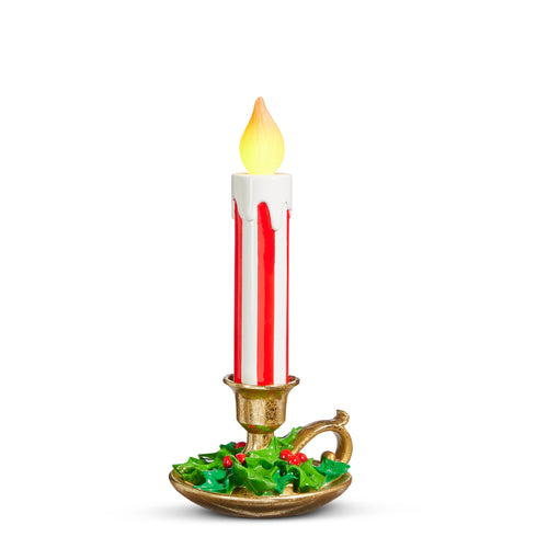 Multicolor Lighted Striped Christmas Candles Decoration