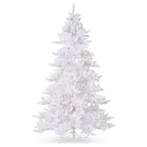 White Tinsel Lighted Christmas Tree 2.4m