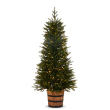 Load image into Gallery viewer, Pre-Lit Norway Spruce Tree in Barrel Pot - 160cm