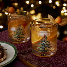 Load image into Gallery viewer, Spode Christmas Tree Set of 4 Lowball Glasses