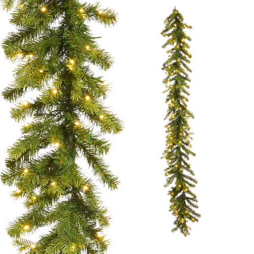 Mixed Pine Lighted Garland 180cm