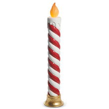 Load image into Gallery viewer, Large Red and White Swirl Battery Operated Christmas Candle Decoration