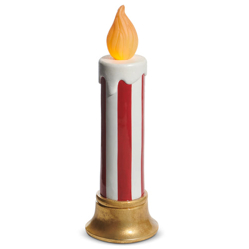 Red and White Striped Battery Operated Christmas Candle Decoration