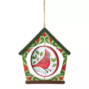 Cardinal Bird House Hanging Ornament