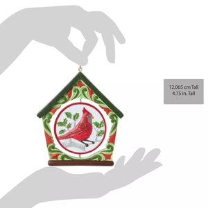 Cardinal Bird House Hanging Ornament