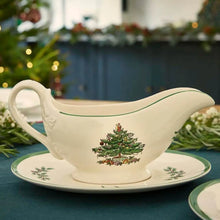 Load image into Gallery viewer, Spode Christmas Tree Sauce Boat &amp; Stand