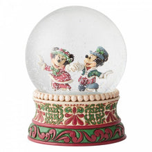 Load image into Gallery viewer, Victorian Mickey and Minnie Mouse Snow Globe