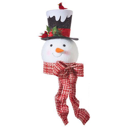 Snowman Tree Topper- striped scarf no cardinal on hat