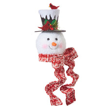 Load image into Gallery viewer, Snowman Head Ornament- checkered scarf design