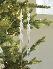 Load image into Gallery viewer, Frosted Finial Ornament - Set of 2