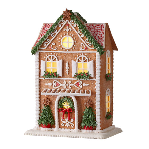 Gingerbread Lighted House With Trees