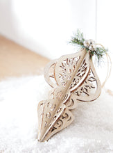 Load image into Gallery viewer, Wood Cut Finial Hanging Ornament