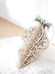 Wood Cut Finial Hanging Ornament