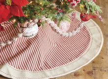 Load image into Gallery viewer, Ticking Stripe Tree Skirt