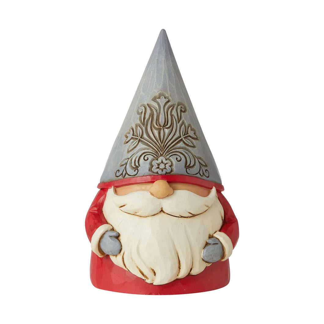 Grey Floral Hat Gnome