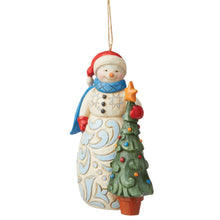 Load image into Gallery viewer, Snowman with Tree Hanging Ornament