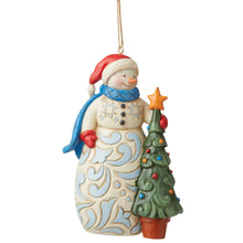 Load image into Gallery viewer, Snowman with Tree Hanging Ornament