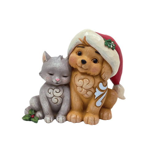 Christmas Dog & Cat in Santa Hat