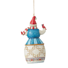 Load image into Gallery viewer, Snowman with Cardinal Hanging Ornament