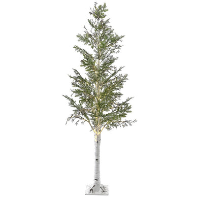 Illuminated Tree 200cm With Green Branches And 480 LED White Bulbs