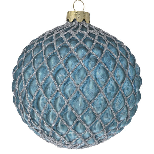 Teal Glass Bauble Set of 4