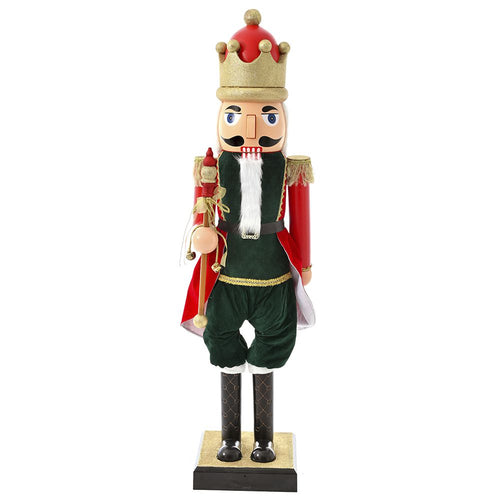 Red & Green Nutcracker With Scepter 160cm