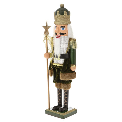 Green & Gold Nutcracker With Scepter 60cm