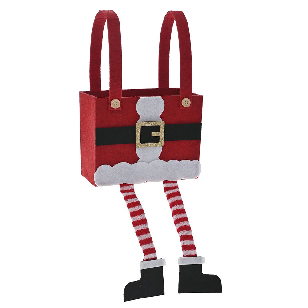 Santa Red Felt Basket