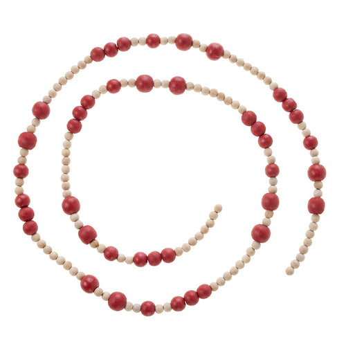 Red & Natural Bead Garland