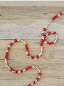 Red & Natural Bead Garland