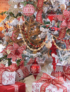 Red & Natural Bead Garland